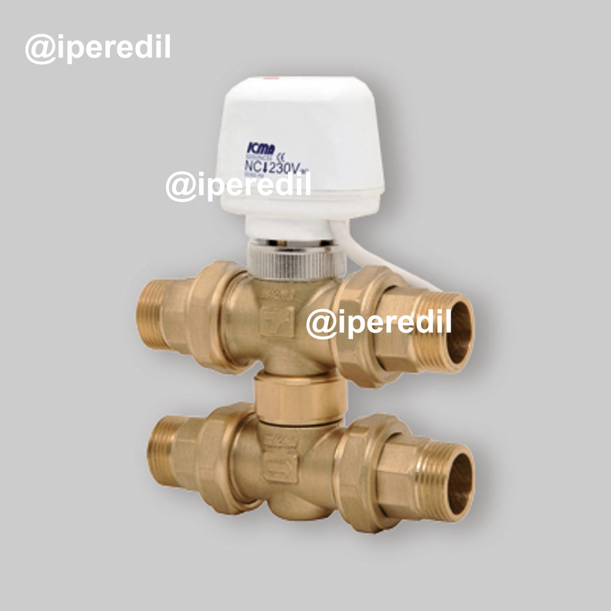 VALVOLA DI ZONA 4 VIE A PISTONE CON ATTUATORE ELETTROTERMICO ICMA 3/4" M - 230V