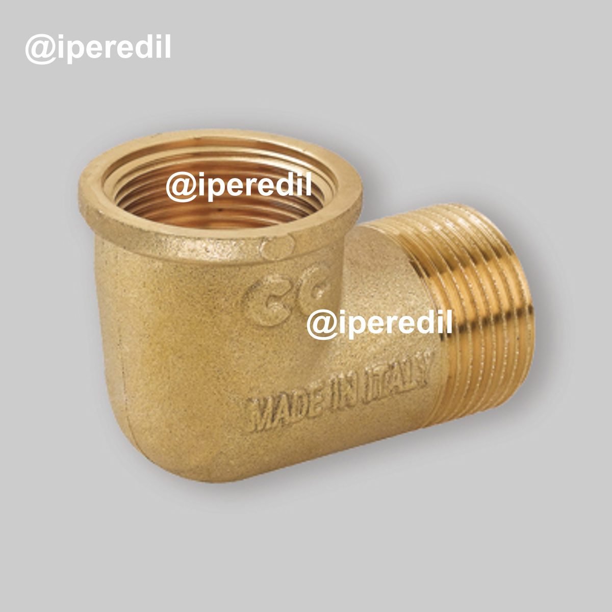 GOMITO MASCHIO/FEMMINA IN OTTONE GIALLO 2"