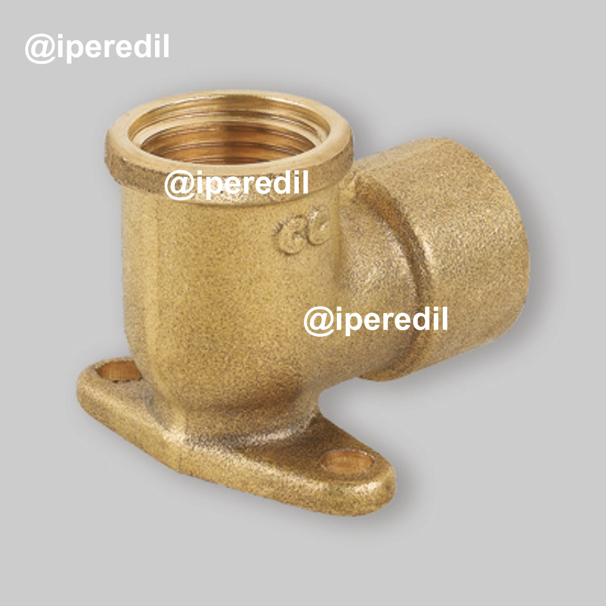 GOMITO FEMMINA/FEMMINA CON FLANGIA IN OTTONE GIALLO 1/2"