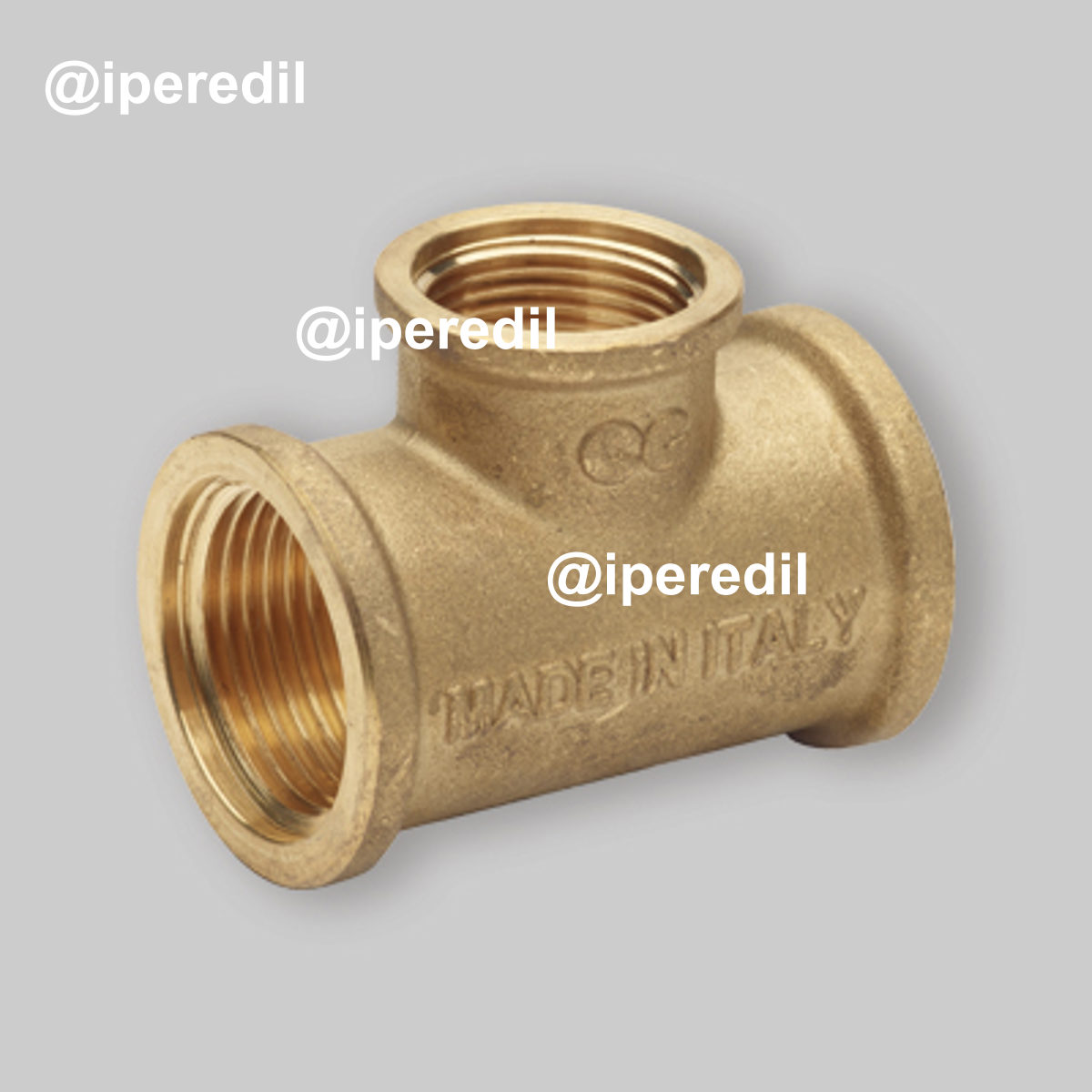 TEE FEMMINA RIDOTTO CENTRALE IN OTTONE GIALLO 3/4" x 1/2" x 3/4"