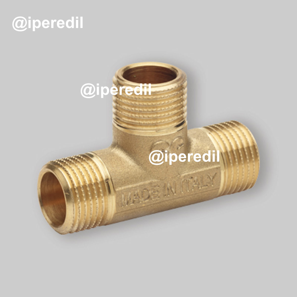 TEE MASCHIO IN OTTONE GIALLO 3/4"