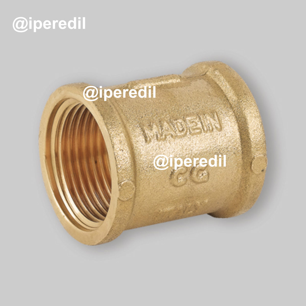 MANICOTTO FEMMINA/FEMMINA IN OTTONE GIALLO 1/2"