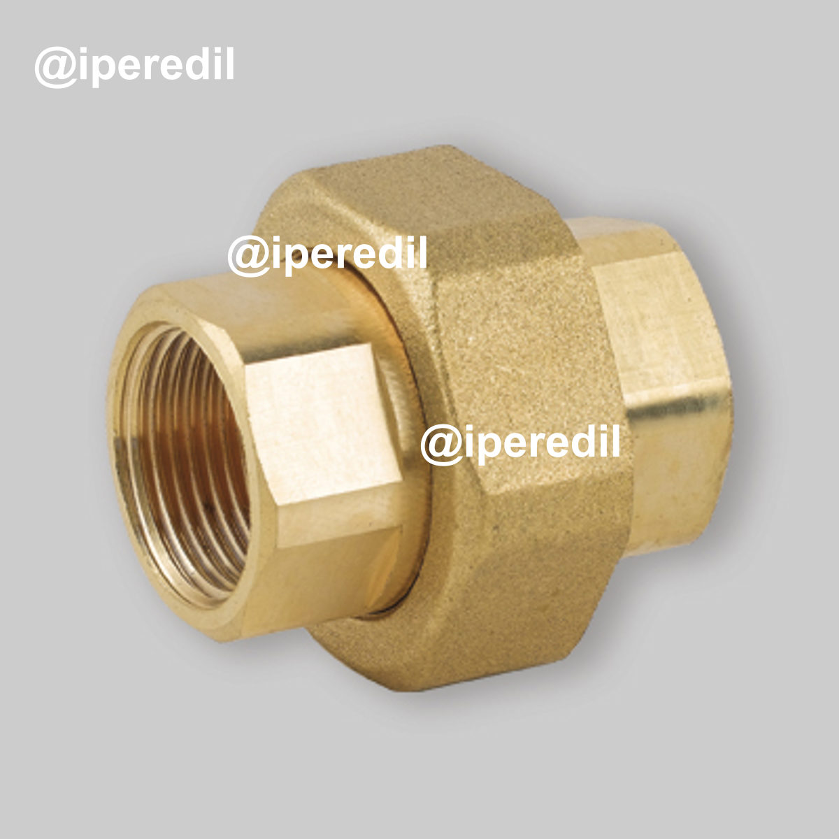 RACCORDO DIRITTO 3 PZ FEMMINA/FEMMINA IN OTTONE GIALLO 2" + O-Ring