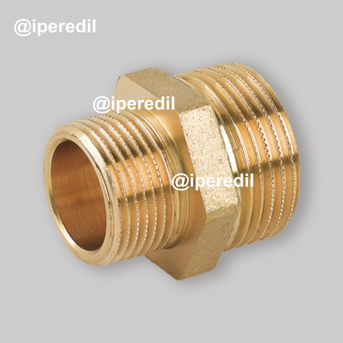 NIPLES DOPPIO RIDOTTO MASCHIO/MASCHIO IN OTTONE GIALLO 3/4" x 1/2"