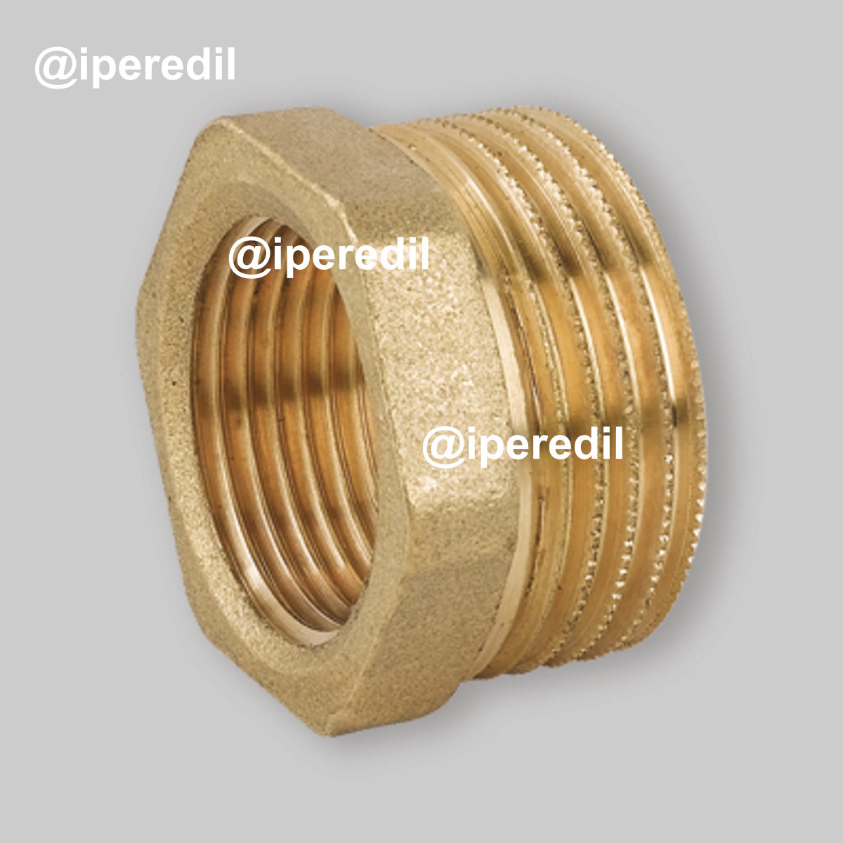 RIDUZIONE MASCHIO/FEMMINA IN OTTONE GIALLO 1"1/2 x 3/4"