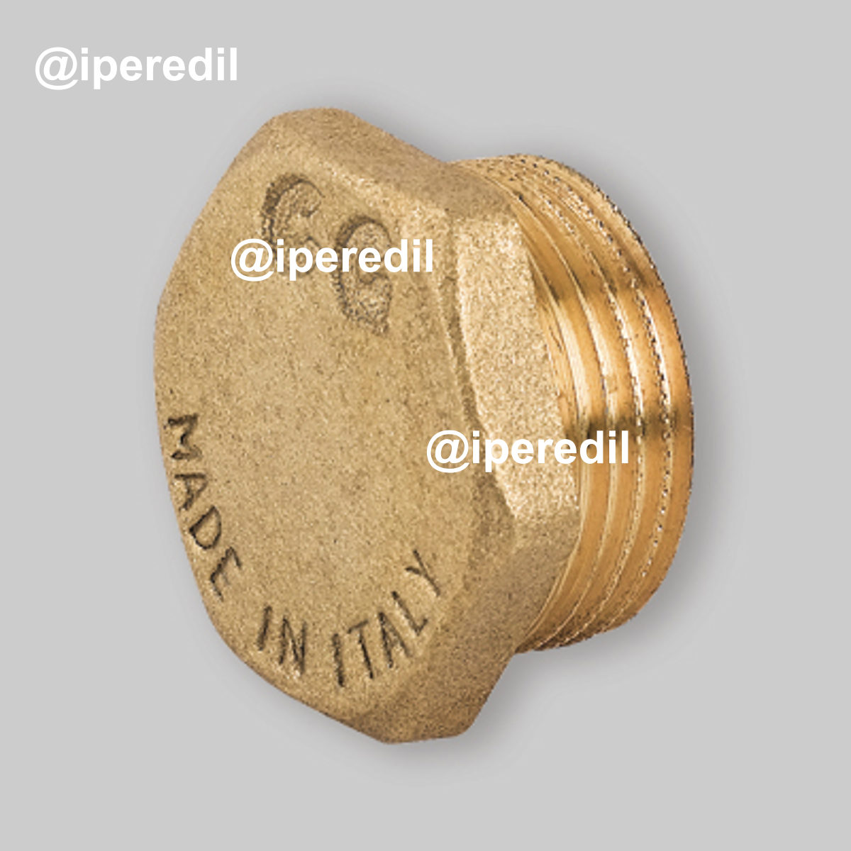 TAPPO MASCHIO ESAGONALE IN OTTONE GIALLO 1/4"