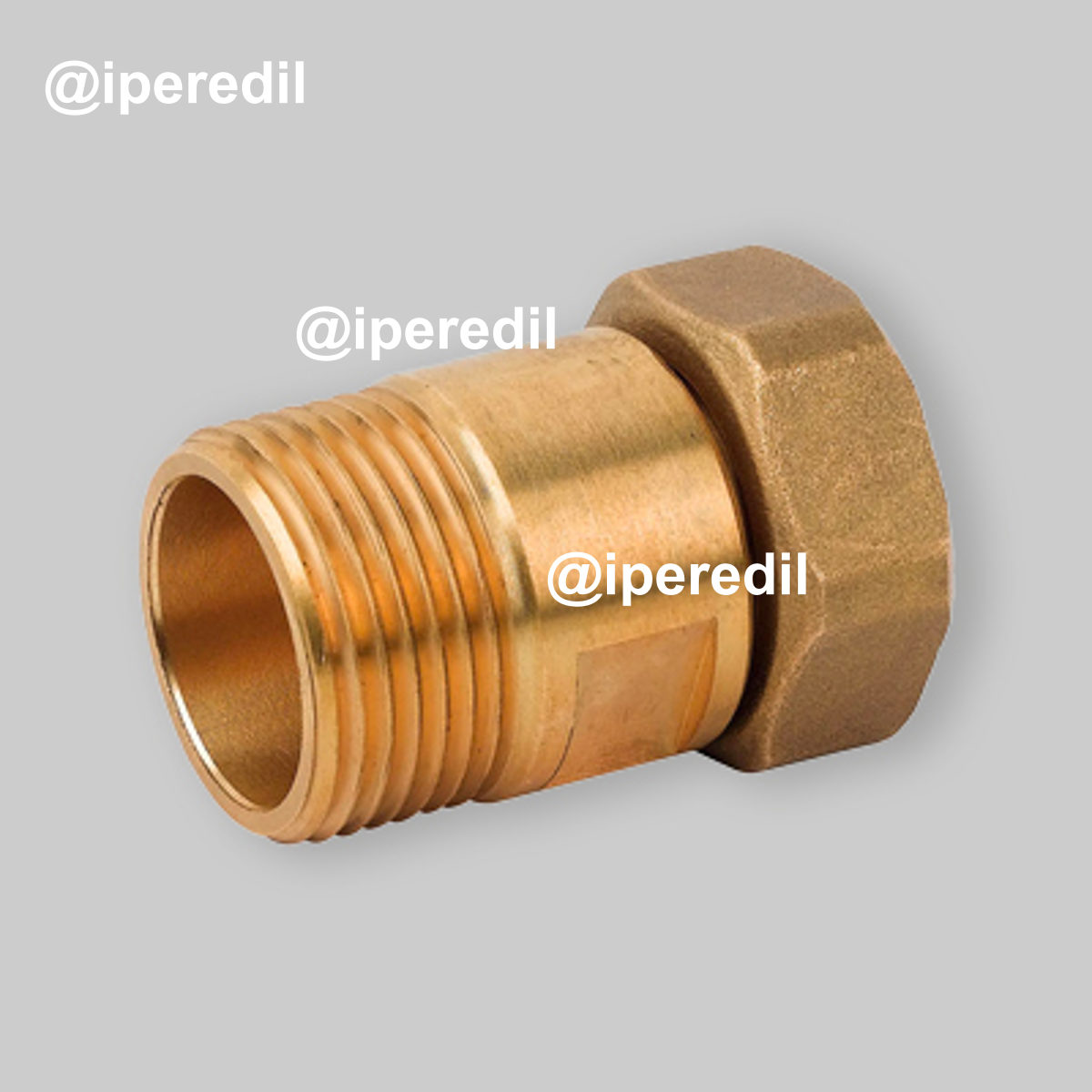 CODOLO CON CALOTTA MF IN OTTONE GIALLO 1/2" M - 1/2" F