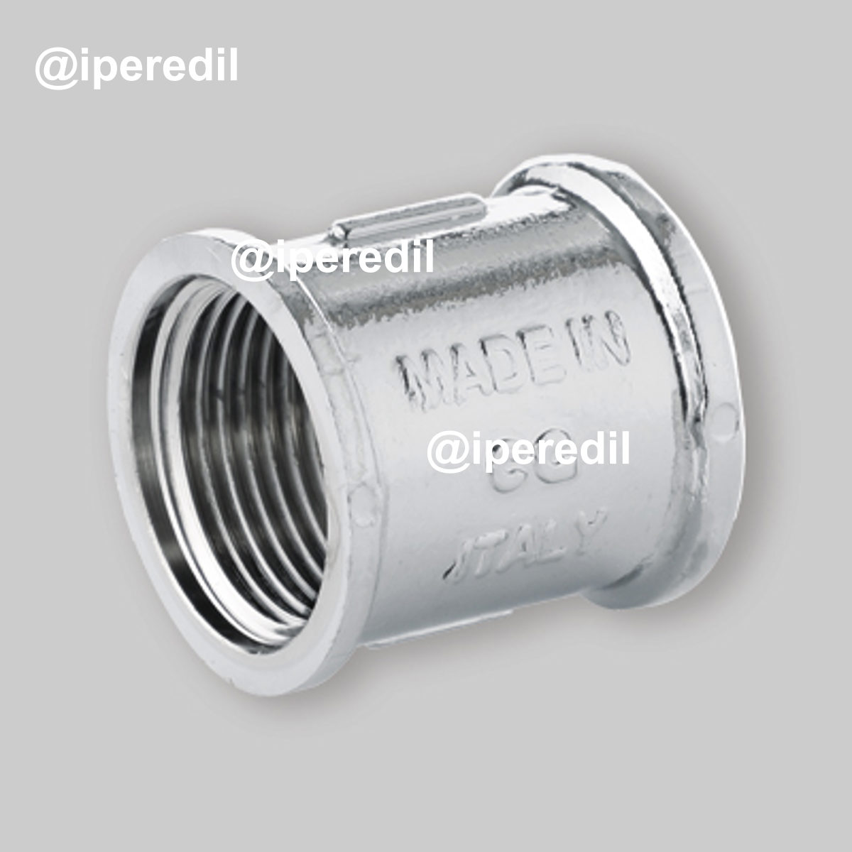 MANICOTTO FEMMINA/FEMMINA IN OTTONE CROMATO 3/4"