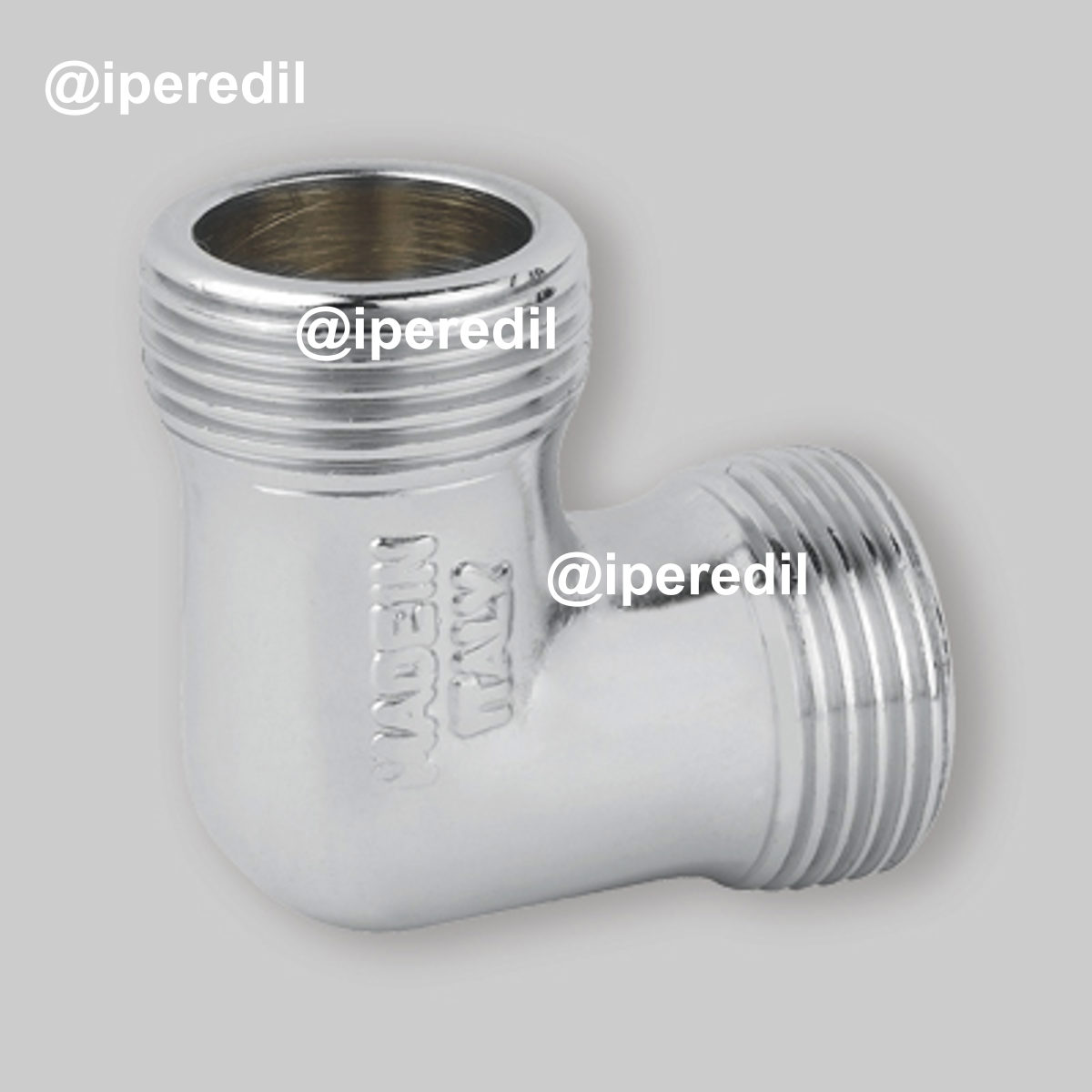 GOMITO MASCHIO/MASCHIO IN OTTONE CROMATO 3/8"