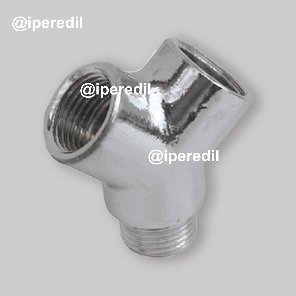 RACCORDO A 3 VIE IN OTTONE CROMATO 1/2" M/F/F