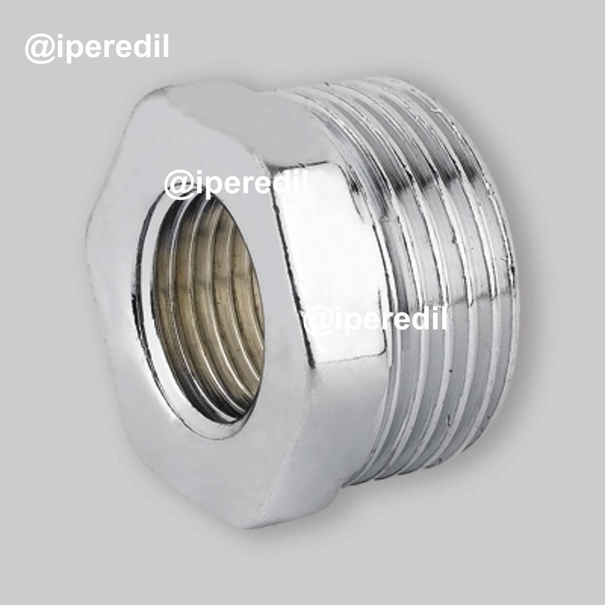 RIDUZIONE MASCHIO/FEMMINA IN OTTONE CROMATO 1"M x 1/2"F