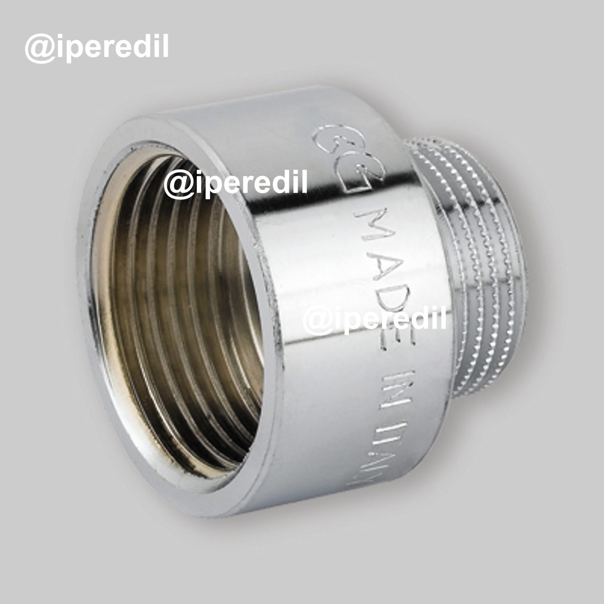 PROLUNGA RIDOTTA MASCHIO/FEMMINA IN OTTONE CROMATO 3/4" x 1"