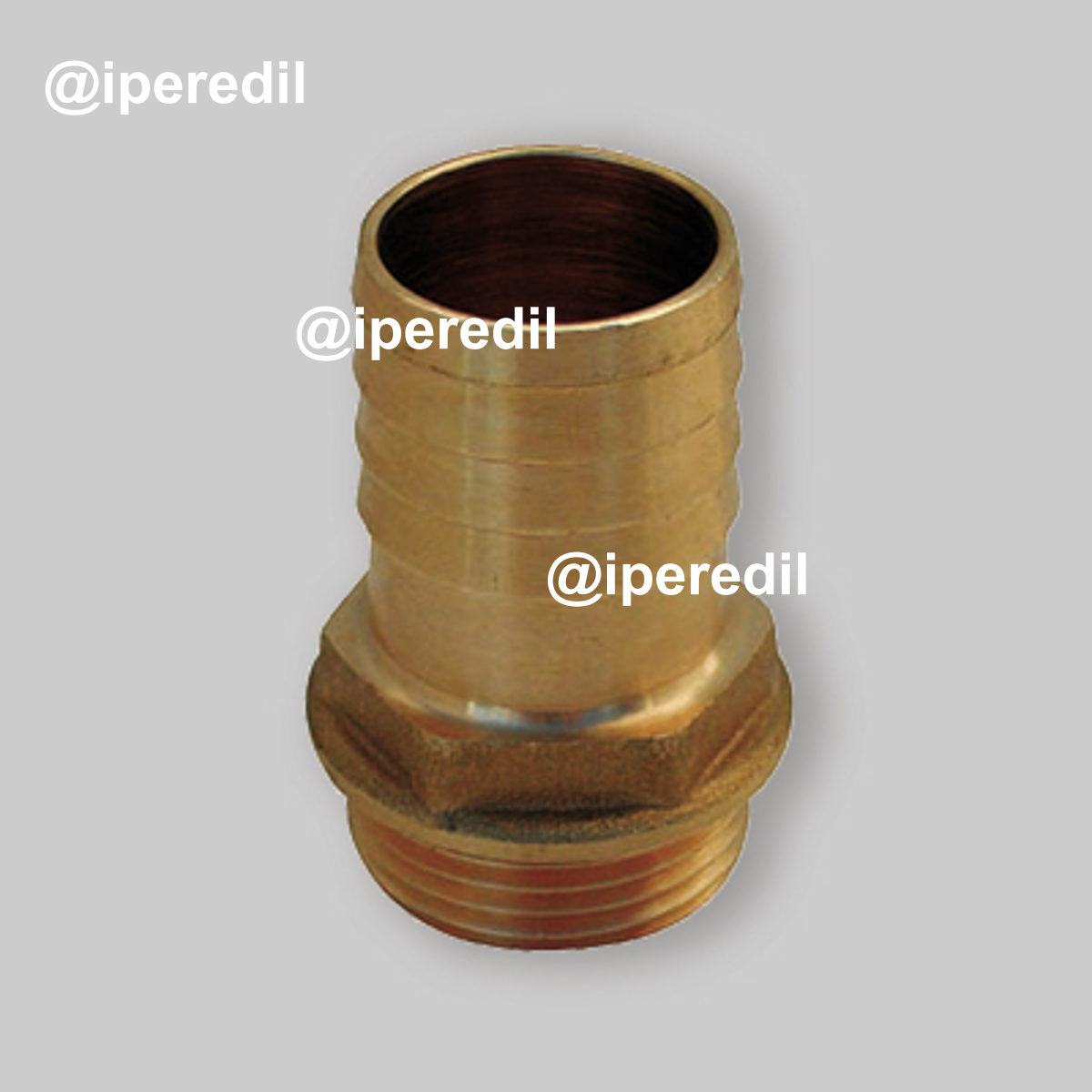 RACCORDO PORTAGOMMA MASCHIO IN OTTONE GIALLO "ROMA" 1/2" x Ø16 mm