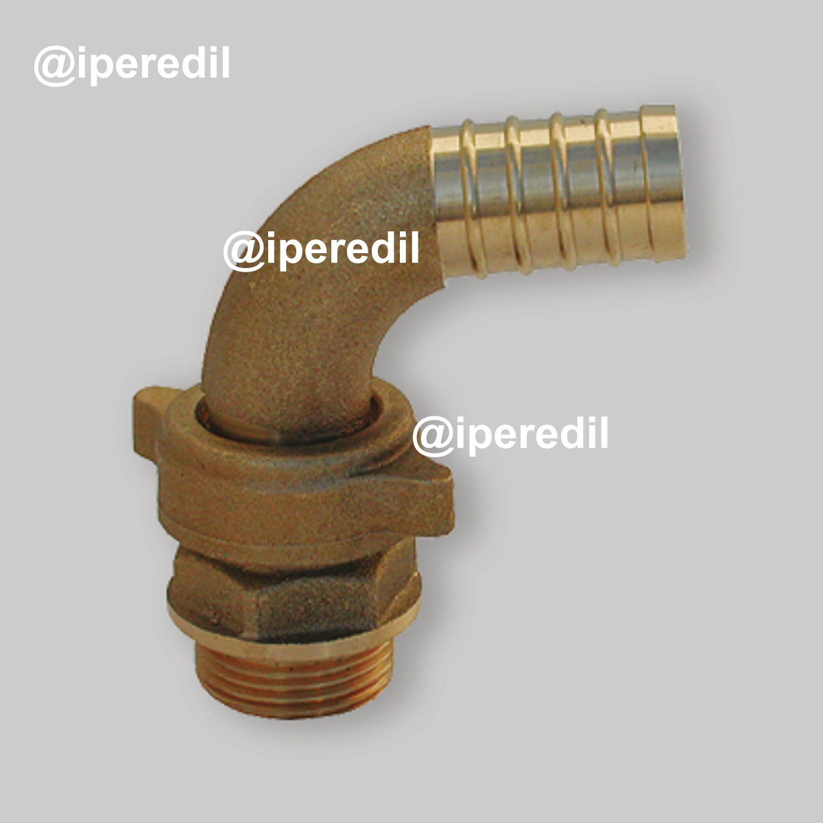 RACCORDO PORTAGOMMA CURVO 3 PEZZI PER POMPA IN OTTONE GIALLO "EXCELSIOR" 1"1/2 M x Ø40 mm - 20598710