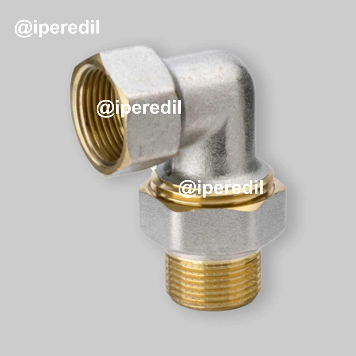 RACCORDO CURVO 3 PEZZI MASCHIO/FEMMINA IN OTTONE NICHELATO 1"