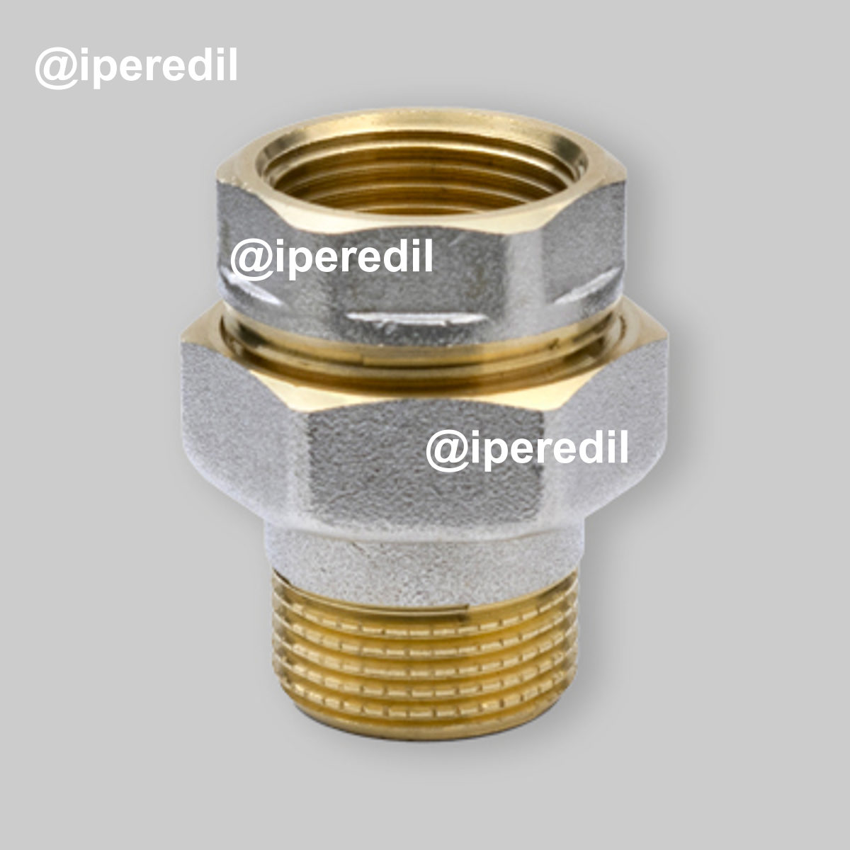 RACCORDO DIRITTO 3 PEZZI MASCHIO/FEMMINA IN OTTONE NICHELATO 1"1/4