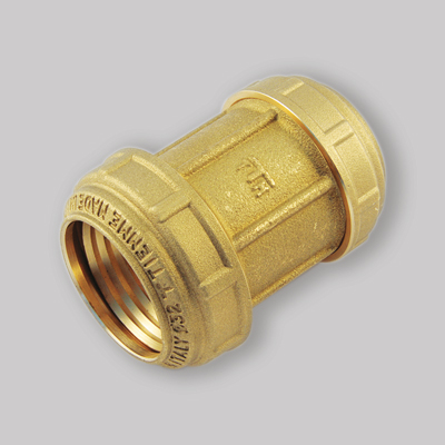 RACCORDO DRITTO DOPPIO PER TUBO POLIETILENE PN 25 TIEMME 40x40