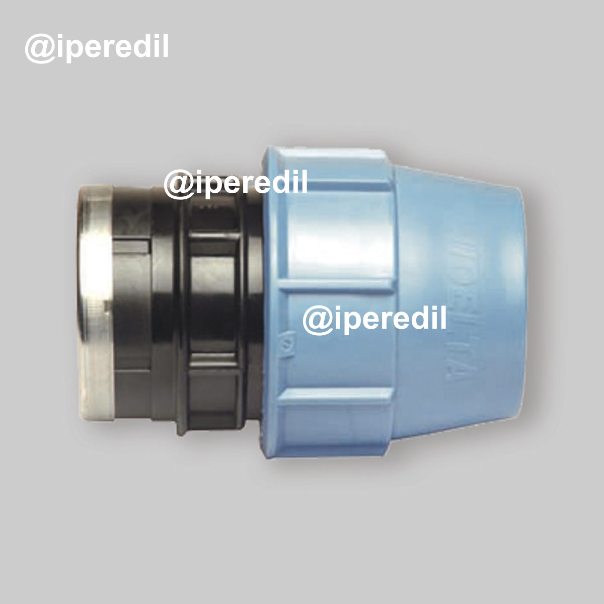 RACCORDO DIRITTO FEMMINA A COMPRESSIONE PER TUBO POLIETILENE UNIDELTA Ø40 x 1"1/4 F - PN16* - 20603224