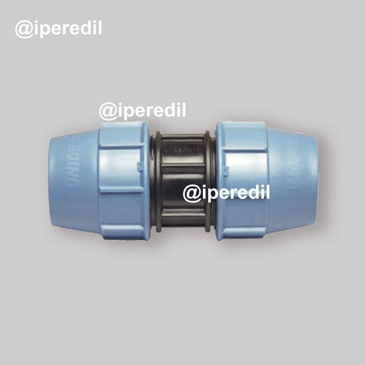 MANICOTTO DOPPIO A COMPRESSIONE PER ACCOPPIAMENTO TUBO POLIETILENE UNIDELTA Ø50x50 - PN16 - 20604212