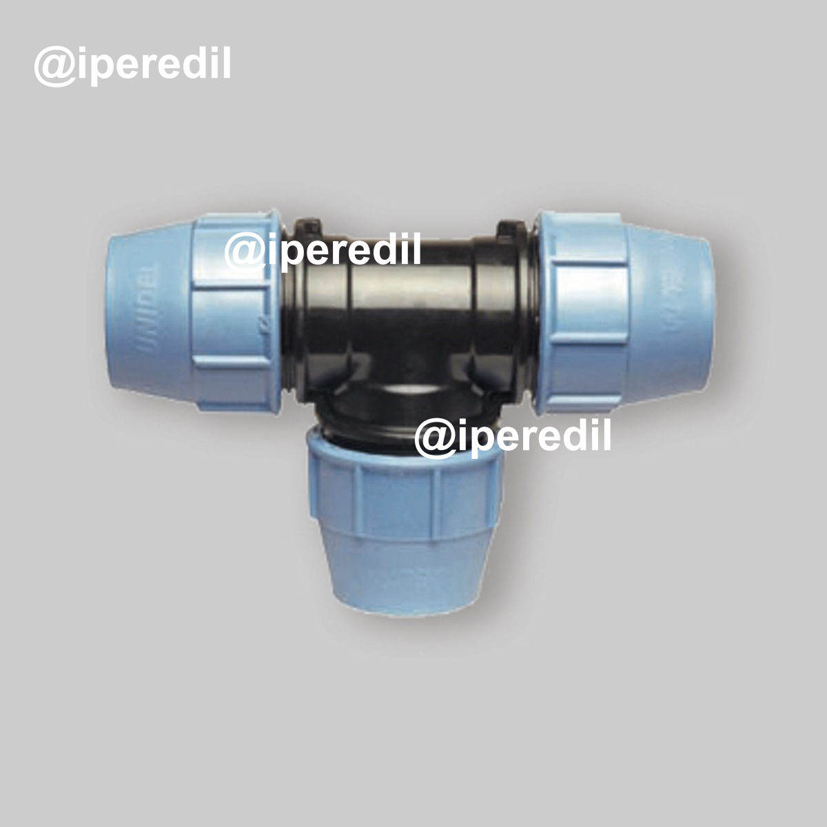 TEE TRIPLO A COMPRESSIONE PER TUBO POLIETILENE UNIDELTA Ø75 - PN16