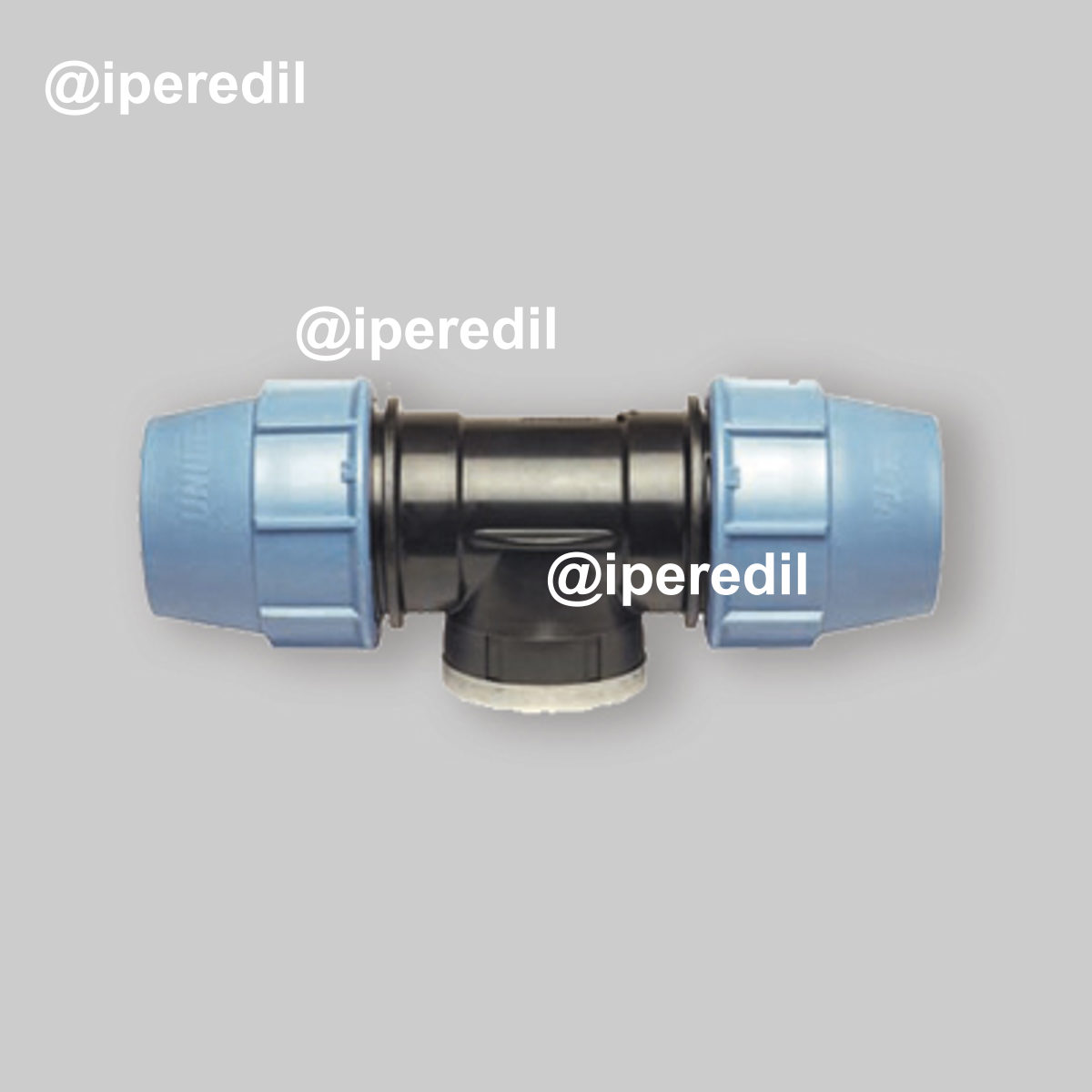 TEE CON DERIVAZIONE FEMMINA A COMPRESSIONE PER TUBO POLIETILENE UNIDELTA Ø50 x 1"1/2 x Ø50 - PN16