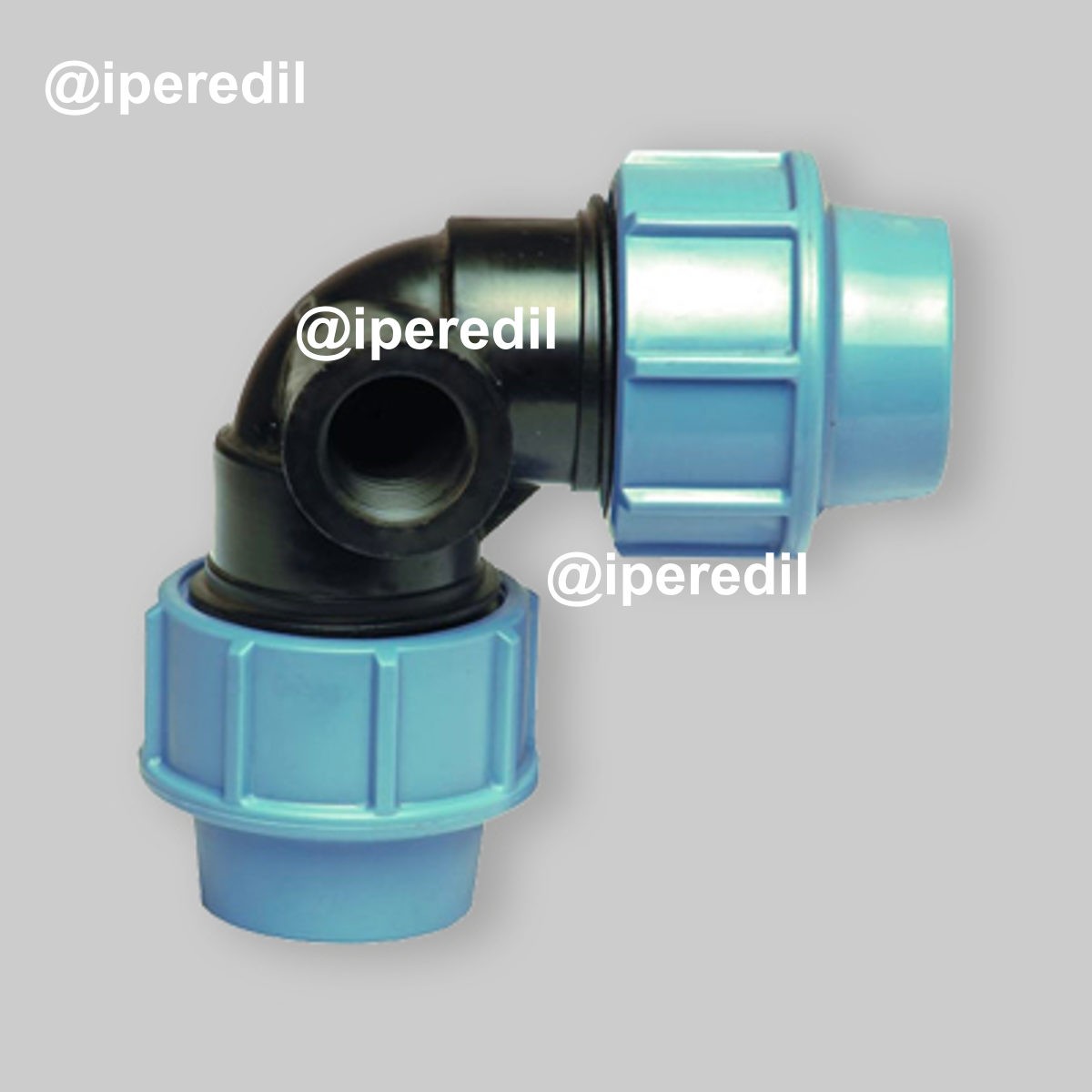 GOMITO DOPPIO CON DERIVAZIONE LATERALE FEMMINA PER TUBO POLIETILENE UNIDELTA Ø25x25 x 1/2"F - PN16