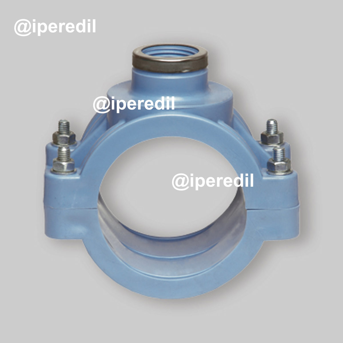 PRESA A STAFFA CON ANELLO DI RINFORZO PN16 Ø40 x 1/2"F - 4 Fori