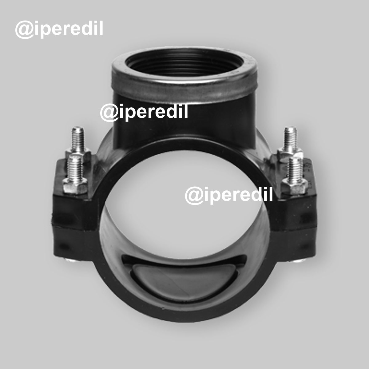 PRESA A STAFFA PN10 CON ANELLO DI RINFORZO IN ACCIAIO INOX UNIDELTA Ø90 x 1"1/4 F - 4 Fori