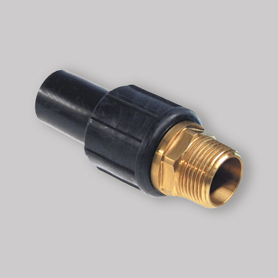 GIUNTO DI TRANSIZIONE OTTONE PE FILETTATO MASCHIO UNIDELTA 20 x 1/2"