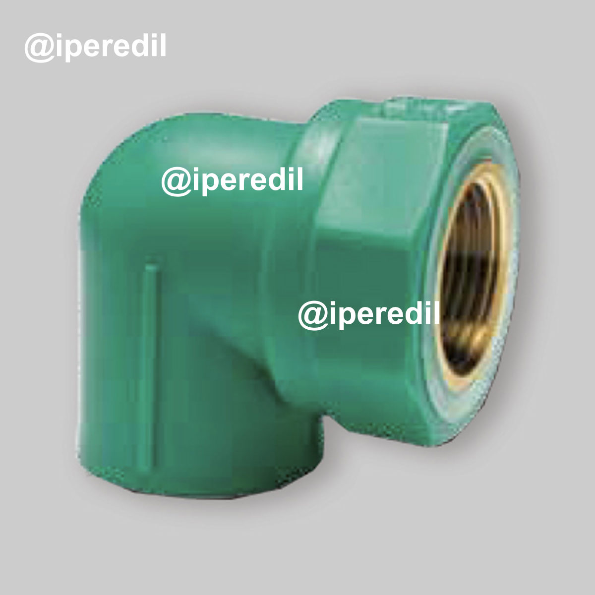 GOMITO A 90° FILETTATO FEMMINA IN PPR VERDE PN25 Ø25 x 1/2"F