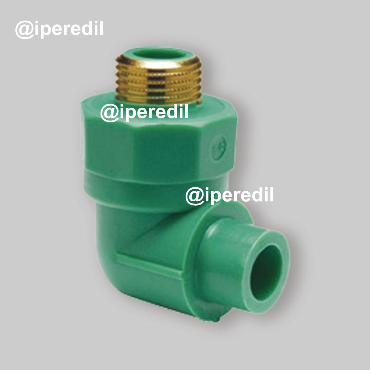 GOMITO A 90° MASCHIO FILETTATO/MASCHIO IN PPR VERDE PN25 Ø20 x 1/2"M