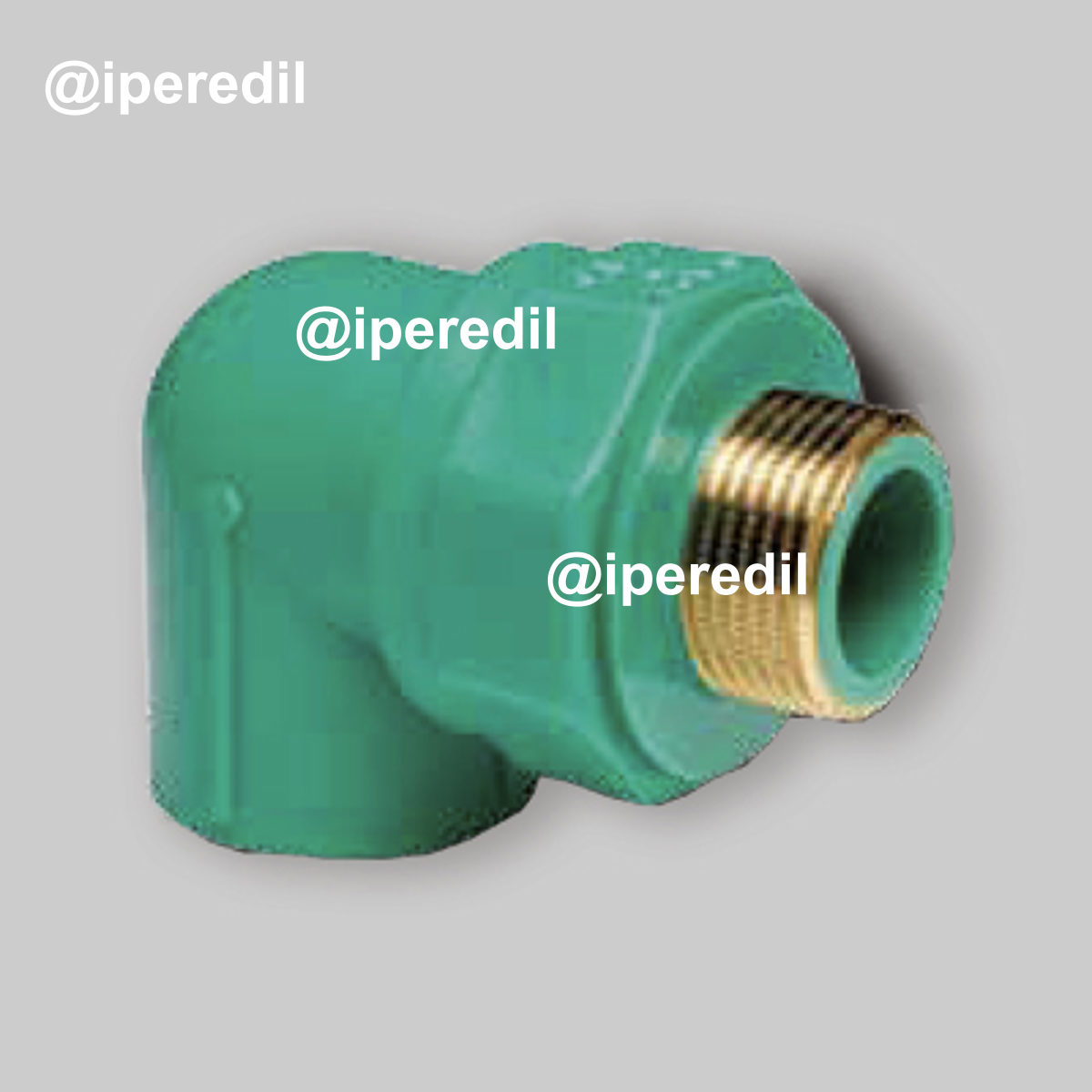 GOMITO A 90° FILETTATO MASCHIO IN PPR VERDE PN25 Ø20 x 1/2"M
