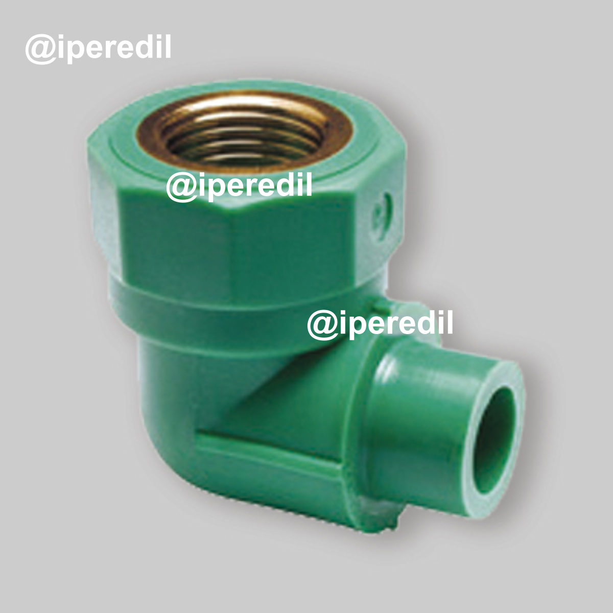 GOMITO A 90° MASCHIO LISCIO/FEMMINA FILETTATO IN PPR VERDE PN25 Ø20 x 1/2"F
