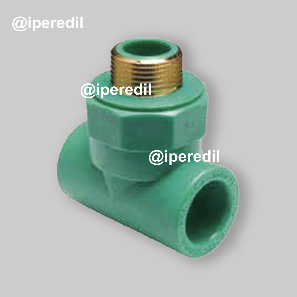 TEE FILETTATO MASCHIO IN PPR VERDE PN 25 Ø25 x 3/4"M x Ø25