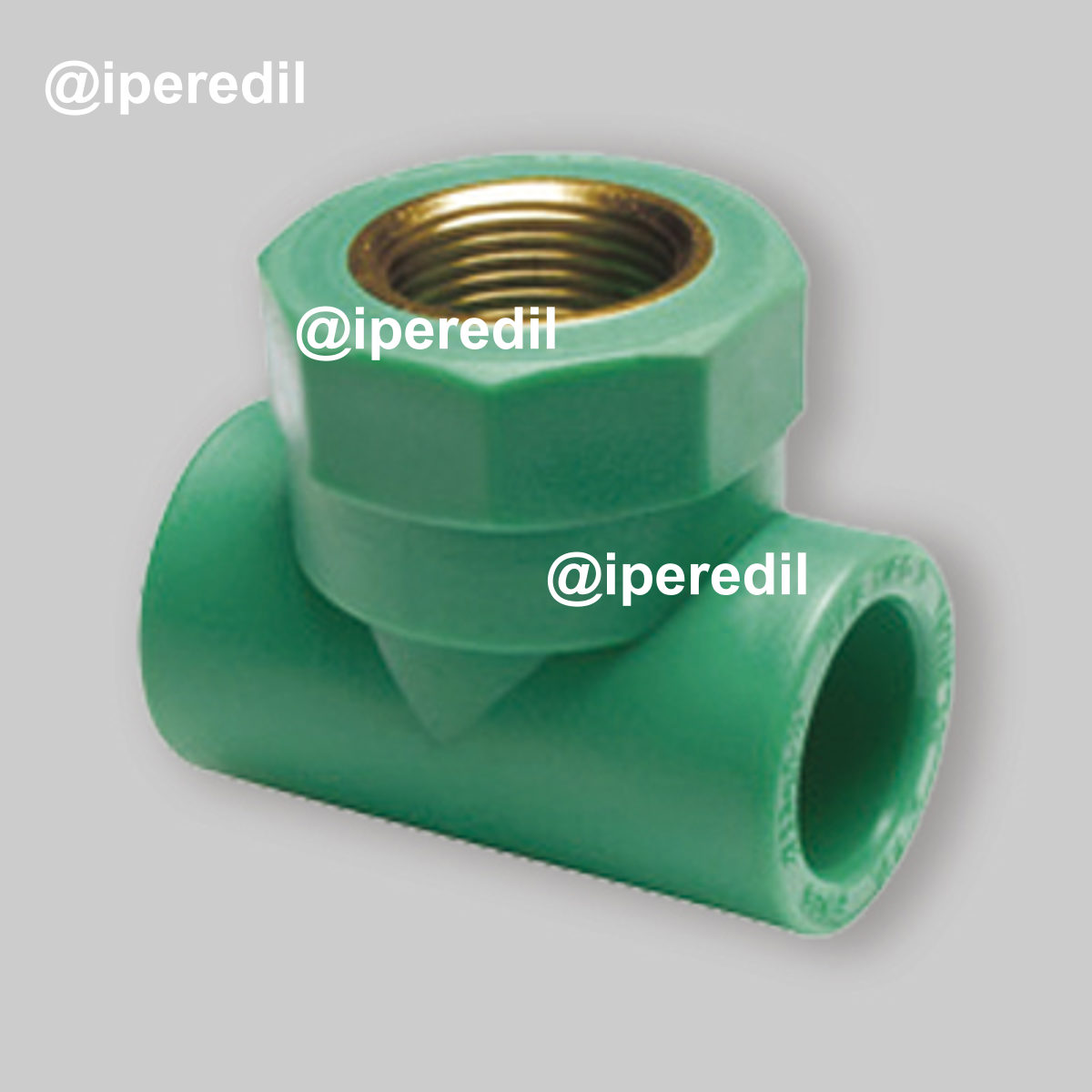 TEE FILETTATO FEMMINA IN PPR VERDE PN25 Ø32 x 3/4"F x Ø32