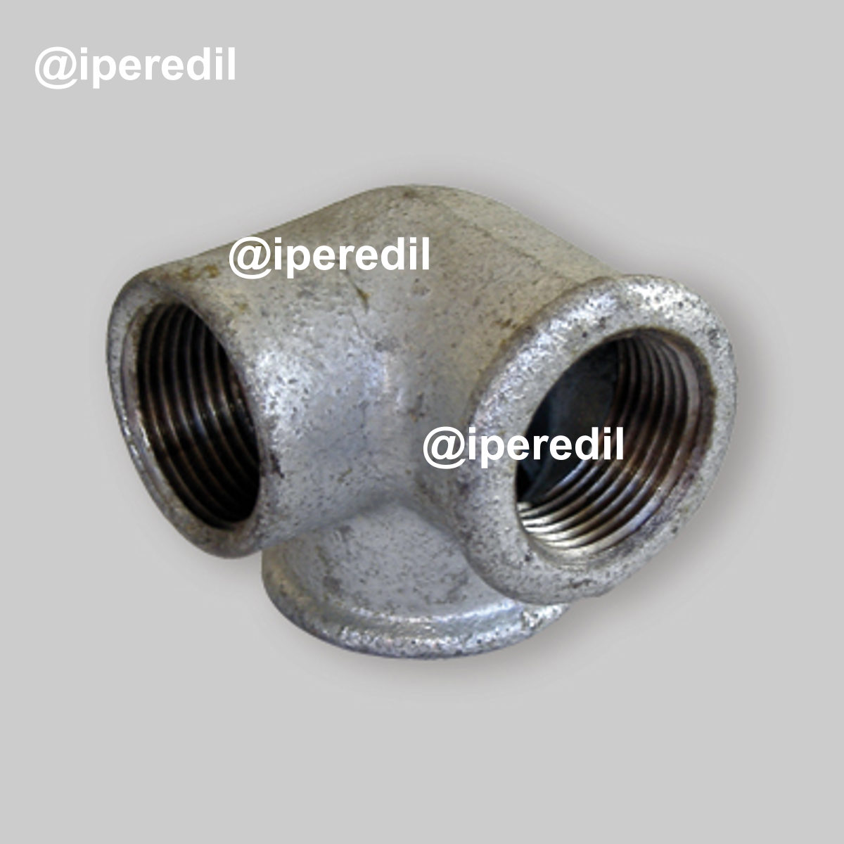 DISTRIBUZIONE A GOMITO 90° FEMMINA IN GHISA ZINCATA 1/2" x 1/2" x 1/2"