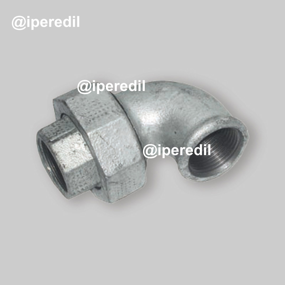 GOMITO 90° FEMMINA/FEMMINA CON BOCCHETTONE A SEDE CONICA IN GHISA ZINCATA 1/2"