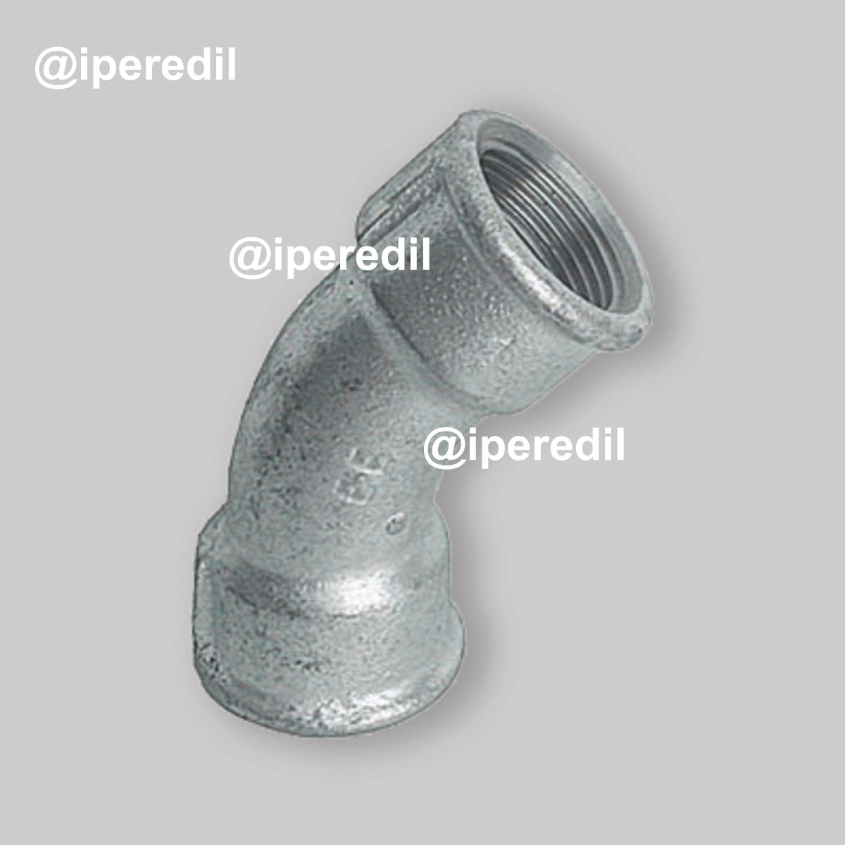 CURVA A 45° FEMMINA/FEMMINA IN GHISA ZINCATA 4"