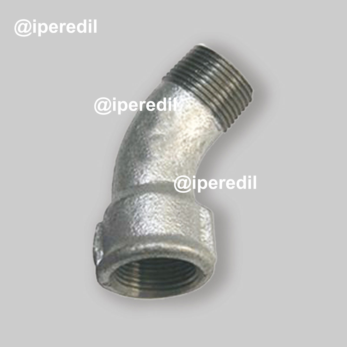 CURVA A 45° MASCHIO/FEMMINA IN GHISA ZINCATA 3"