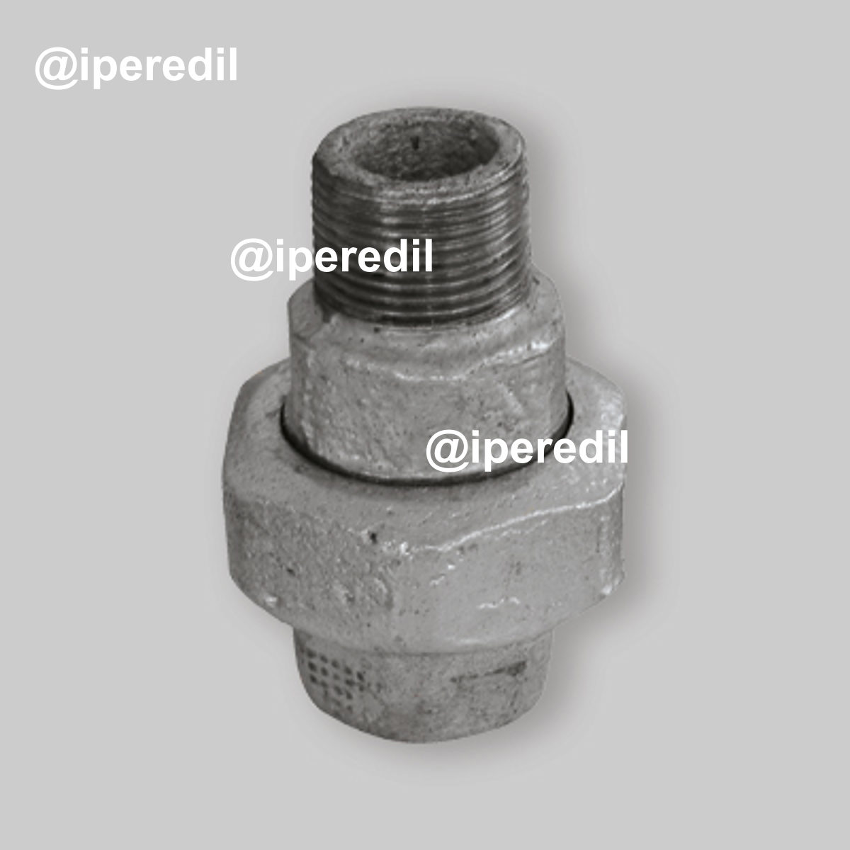 BOCCHETTONE MASCHIO/FEMMINA A SEDE CONICA IN GHISA ZINCATA 1"1/2