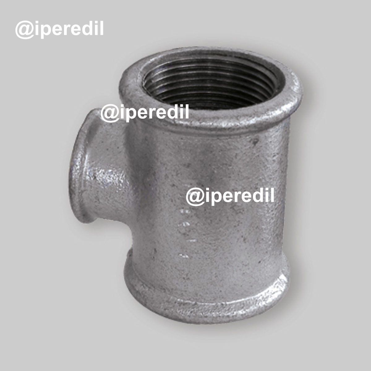 TEE RIDOTTO FEMMINA IN GHISA ZINCATA 2" x 1"1/4 x 2"