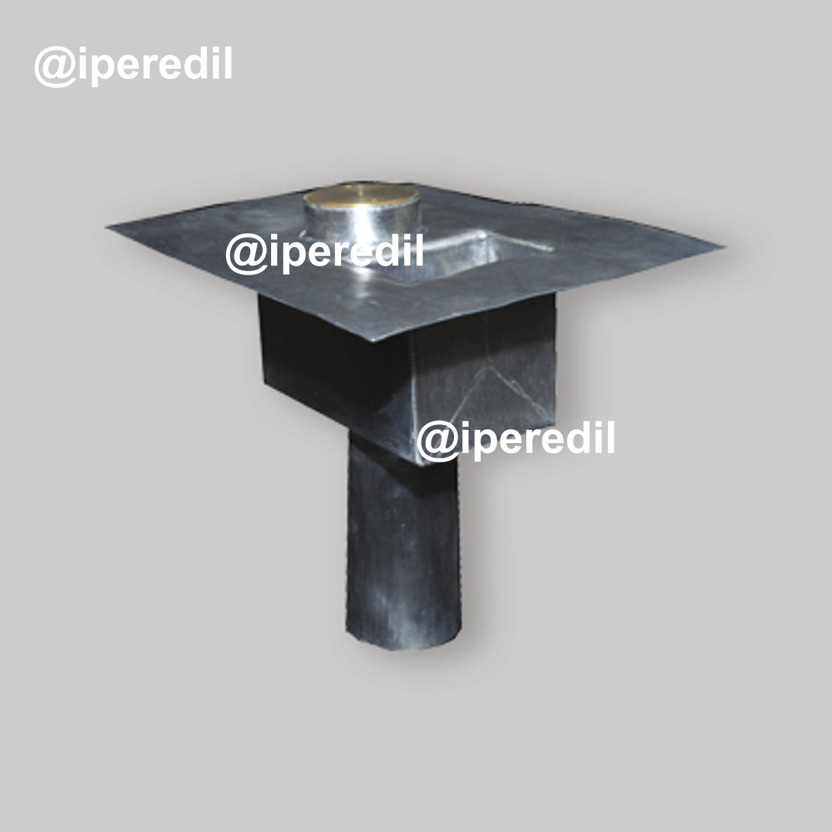 BOCCHETTONE SIFONATO PER SCARICO PLUVIALE IN PIOMBO "SIFOPLUX" CON SCARICO CENTRALE Ø90 mm