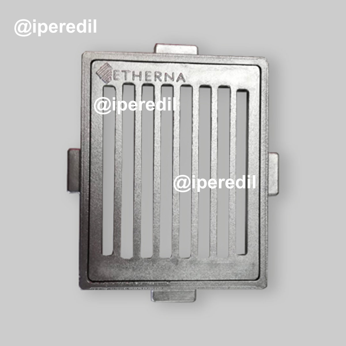 GRIGLIA PLUVIALE IN ALLUMINIO CON TELAIO RIGATO "ETHERNA" 120 x 100 x H.15 mm