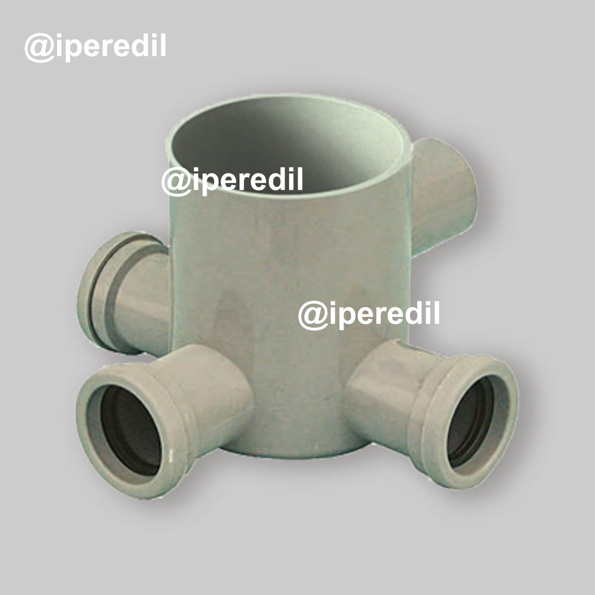 POZZETTO WC BASSO H.120 A INNESTO Ø100 IN PP GRIGIO 3 Entrate Ø40 - 1 Uscita Ø40