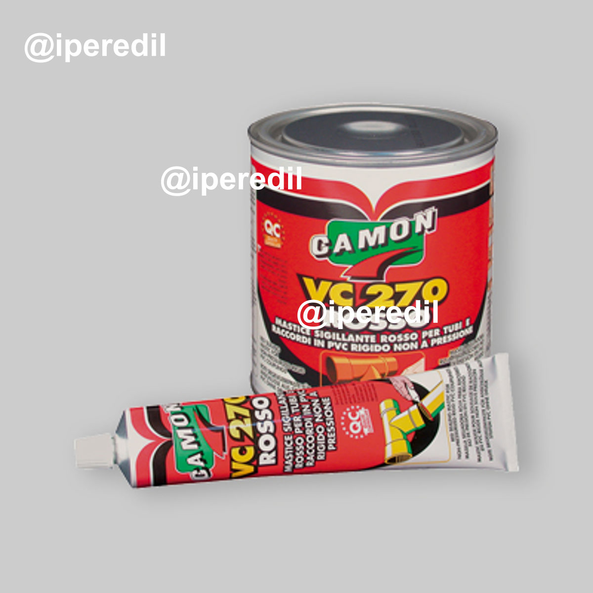 ADESIVO SIGILLANTE PER PVC "VC270" ROSSO Tubetto gr.125