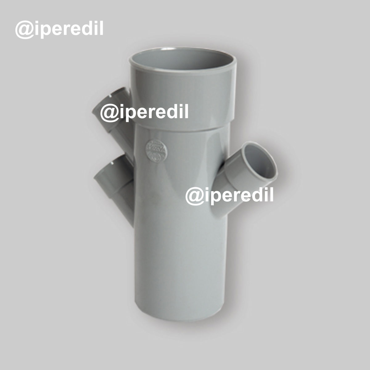 DERIVAZIONE TRIPLA PARALLELA 45° MASCHIO/FEMMINA AD INCOLLAGGIO IN PVC NICOLL Ø100 x Ø40/40/40