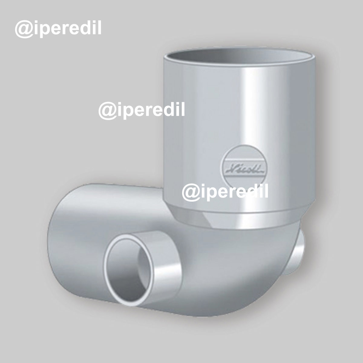 CURVA WC AD INCOLLAGGIO CON 2 ATTACCHI LATERALI IN PVC NICOLL Ø100 x Ø40/40