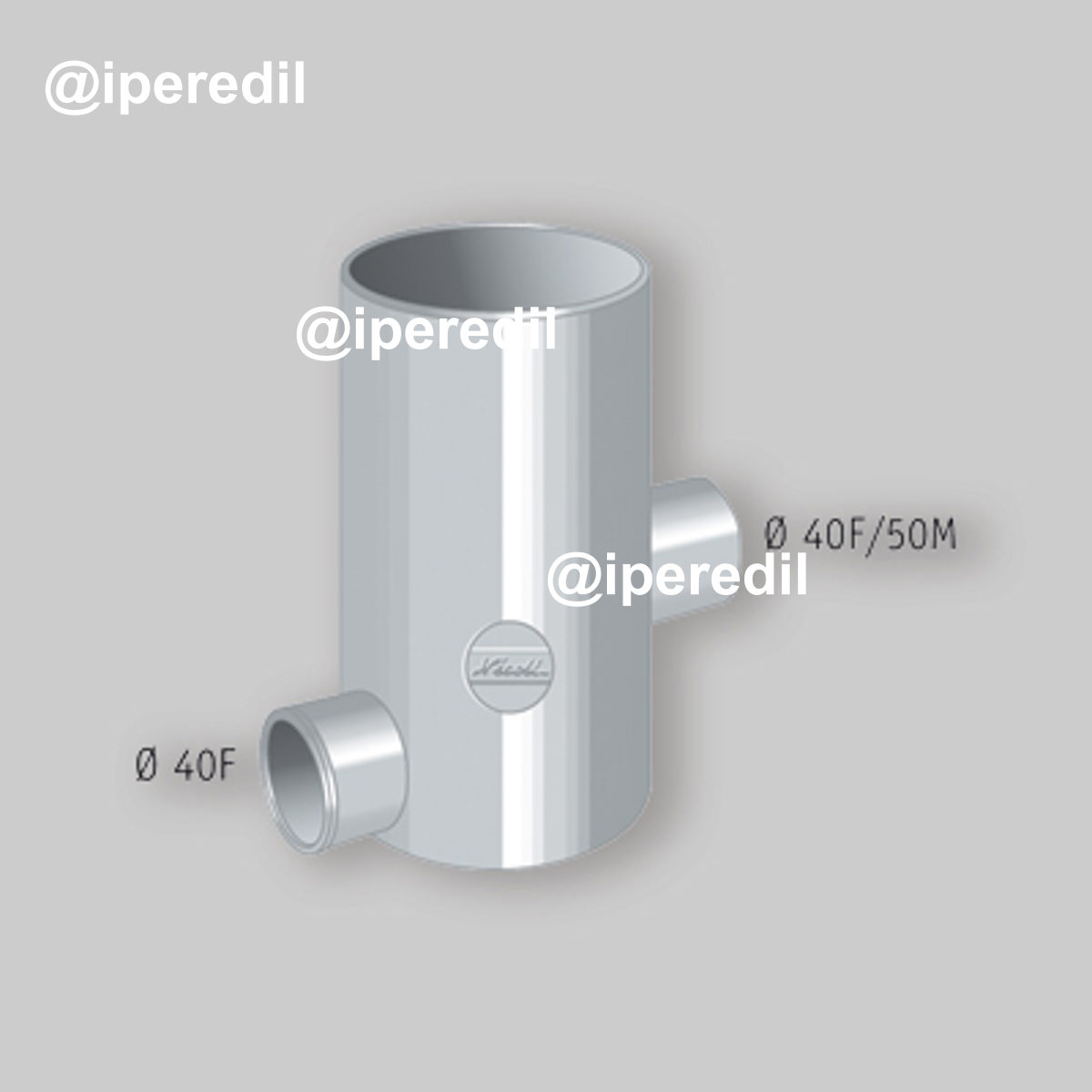 POZZETTO A PAVIMENTO 2 VIE ALTO AD INCOLLAGGIO IN PVC Ø100 x Ø40