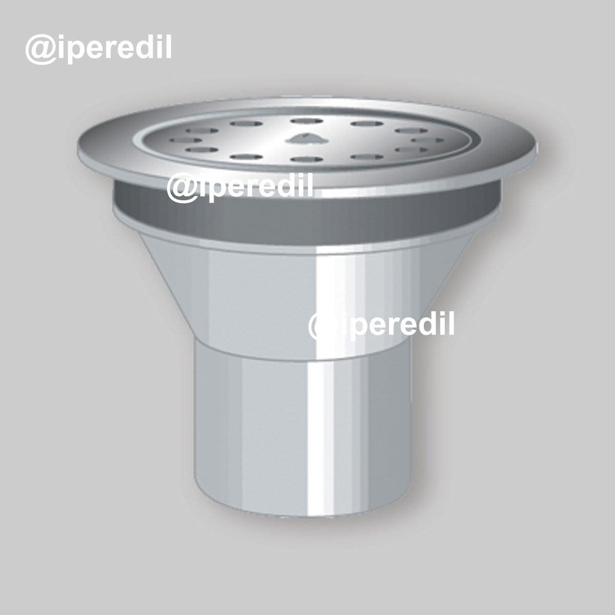 TAPPO A PAVIMENTO CON GRIGLIA AD INCOLLAGGIO IN PVC Ø100 mm