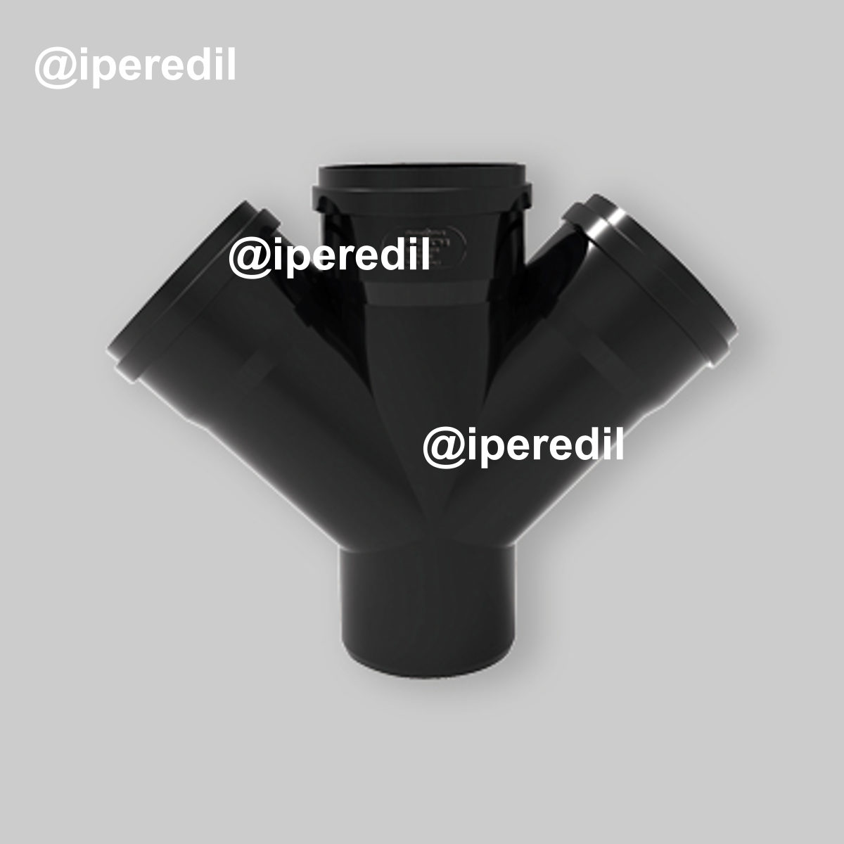 BRAGA DOPPIA RIDOTTA A 45° MASCHIO/FEMMINA "PHONOBLACK" Ø100 x Ø50/50